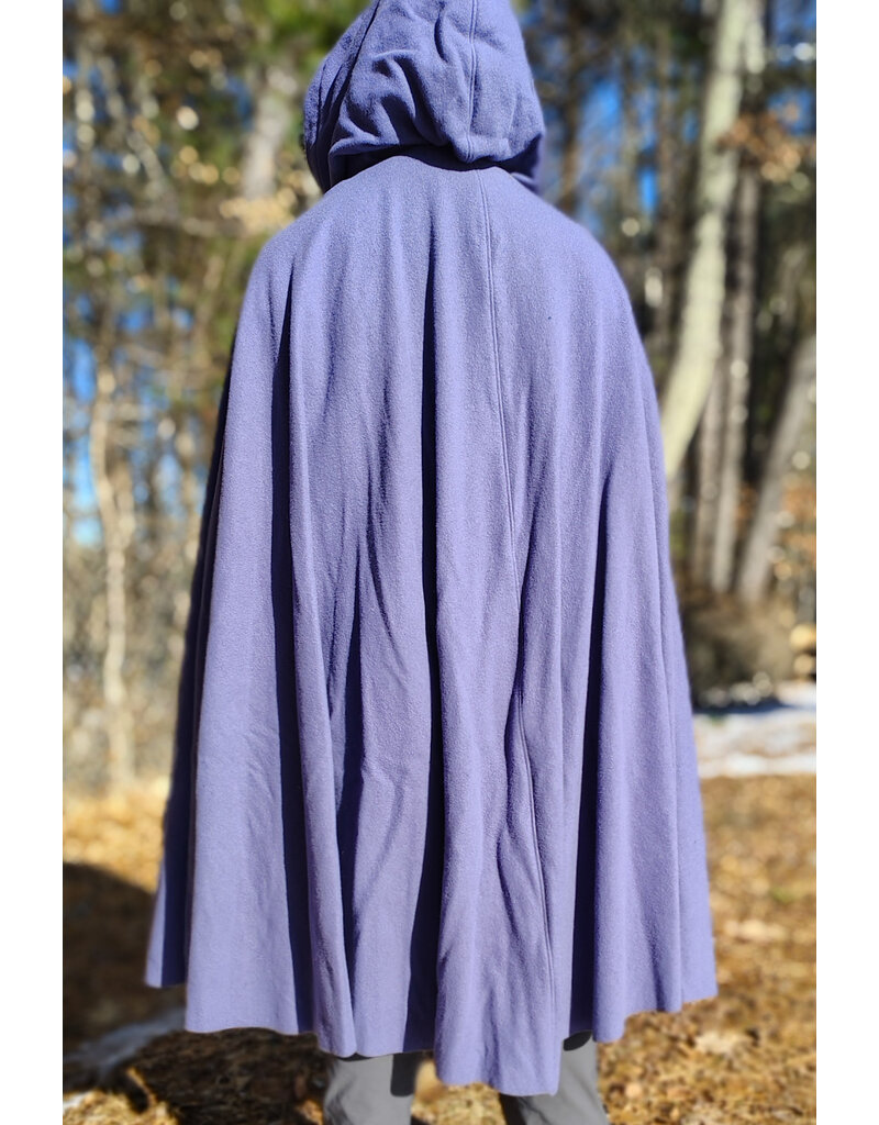 Cloakmakers.com 5914-Washable Lavender Wool Blend Cloak w/ Dark Purple Velvet Hood Lining & Gothic Rose Clasp