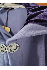 Cloakmakers.com 5914-Washable Lavender Wool Blend Cloak w/ Dark Purple Velvet Hood Lining & Gothic Rose Clasp
