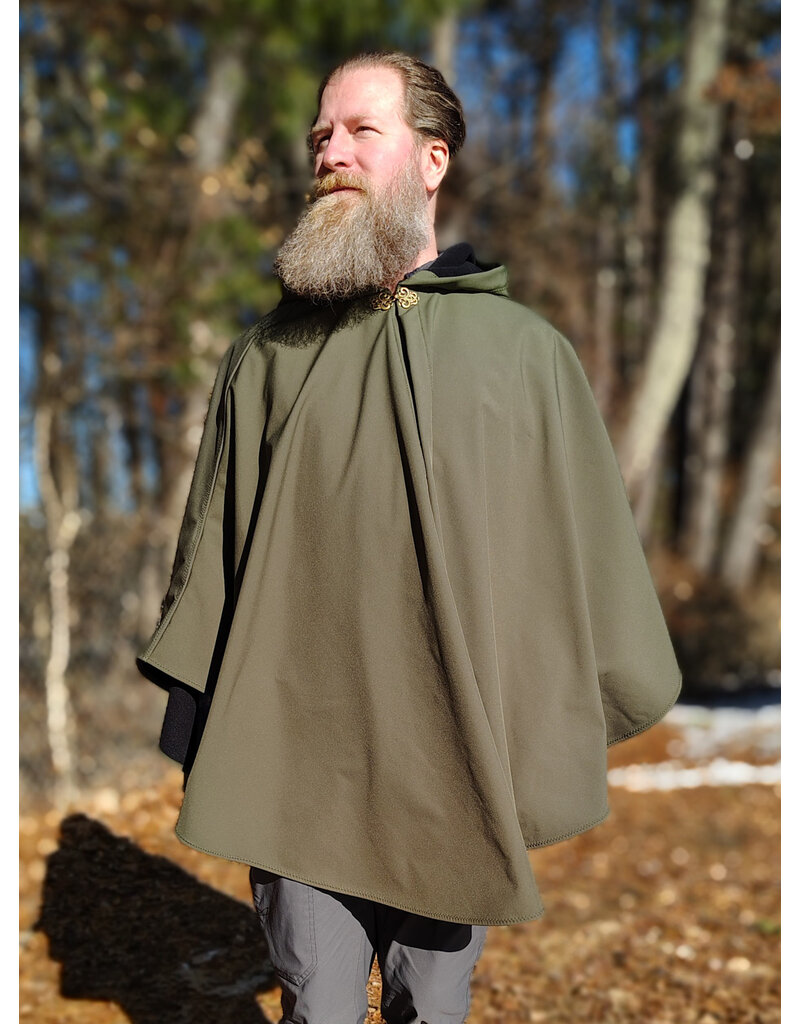 Cloakmakers.com 5915-Washable Sage Green Raincloak w/ Antique Bronze Tone Clasp