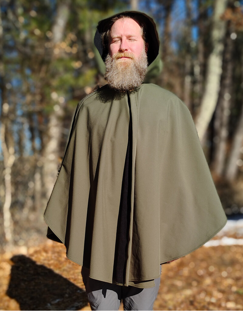 Cloakmakers.com 5915-Washable Sage Green Raincloak w/ Antique Bronze Tone Clasp