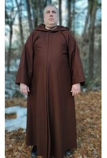 Cloakmakers.com R575-Brown Wool Blend Jedi Robe w/ Pockets & Hook and Loop Clasp