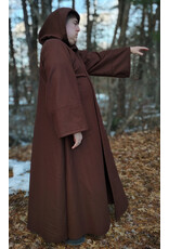 Cloakmakers.com R575-Brown Wool Blend Jedi Robe w/ Pockets & Hook and Loop Clasp