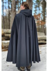Cloakmakers.com 5918-Washable Dusty Black Fleece Raincloak w/ Silver Tone Clasp