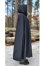 Cloakmakers.com 5918-Washable Dusty Black Fleece Raincloak w/ Silver Tone Clasp