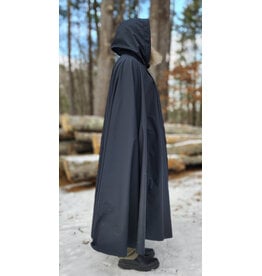 Cloakmakers.com 5918-Washable Dusty Black Fleece Raincloak w/ Silver Tone Clasp
