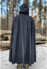 Cloakmakers.com 5918-Washable Dusty Black Fleece Raincloak w/ Silver Tone Clasp