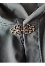 Cloakmakers.com 5918-Washable Dusty Black Fleece Raincloak w/ Silver Tone Clasp