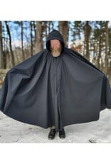 Cloakmakers.com 5918-Washable Dusty Black Fleece Raincloak w/ Silver Tone Clasp