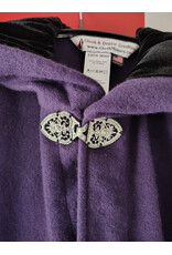 Cloakmakers.com 5922-Washable Purple Wool Cloak w/ Black Velvet Hood Lining & Gothic Rose Clasp