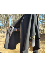 Cloakmakers.com 5924-Washable Black Wool Blend Cloak w/ Pockets & Black Velvet Hood Lining