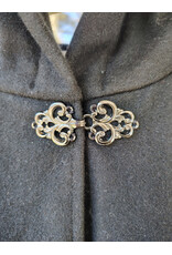 Cloakmakers.com 5924-Washable Black Wool Blend Cloak w/ Pockets & Black Velvet Hood Lining