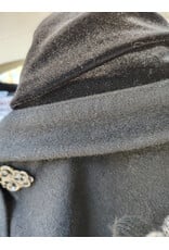 Cloakmakers.com 5924-Washable Black Wool Blend Cloak w/ Pockets & Black Velvet Hood Lining