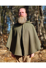 Cloakmakers.com 5925-Washable Sage Green Raincloak w/ Black Fleece Interior & Antique Bronze Tone Clasp