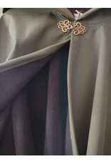 Cloakmakers.com 5925-Washable Sage Green Raincloak w/ Black Fleece Interior & Antique Bronze Tone Clasp