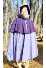 Cloakmakers.com 5926-Washable Purple & Lavender Mantle Cloak w/ Purple Velvet Hood Lining & Dual Button & Loop Clasp