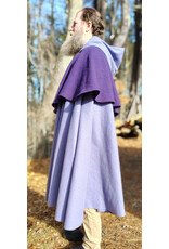 Cloakmakers.com 5926-Washable Purple & Lavender Mantle Cloak w/ Purple Velvet Hood Lining & Dual Button & Loop Clasp