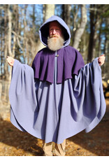 Cloakmakers.com 5926-Washable Purple & Lavender Mantle Cloak w/ Purple Velvet Hood Lining & Dual Button & Loop Clasp