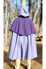 Cloakmakers.com 5926-Washable Purple & Lavender Mantle Cloak w/ Purple Velvet Hood Lining & Dual Button & Loop Clasp