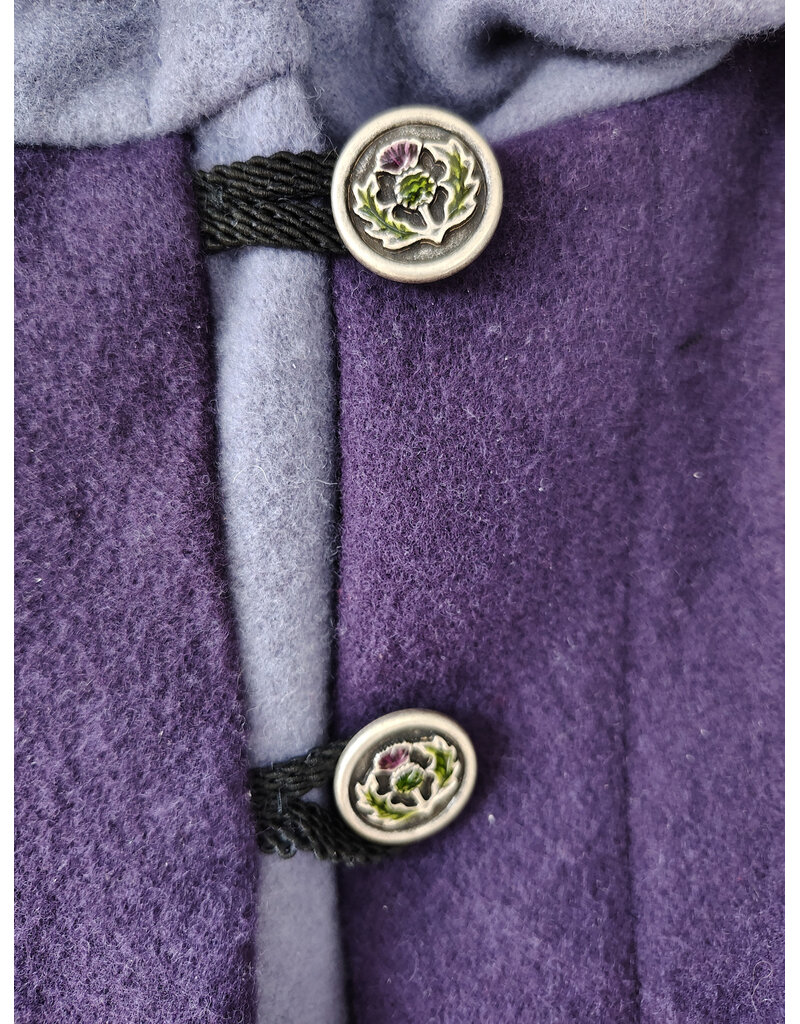 Cloakmakers.com 5926-Washable Purple & Lavender Mantle Cloak w/ Purple Velvet Hood Lining & Dual Button & Loop Clasp