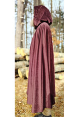 Cloakmakers.com 5927-Washable Purplish Maroon Velvet Cloak w/ Black Velvet Hood Lining & Silver Tone Clasp