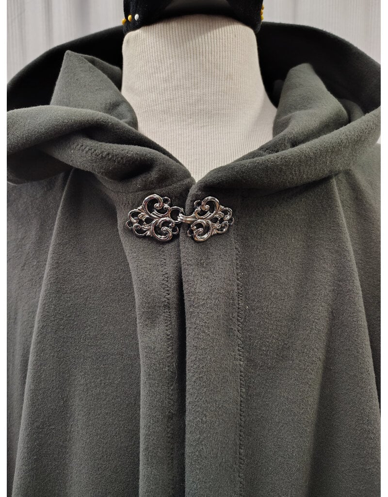 Cloakmakers.com 5937-Washable Almost Black Fleece Cloak w/ Very Good Water Resistance