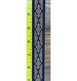 Cloakmakers.com Long Diamond Geometric Wide Trim - Red/Grey/Curry on Black