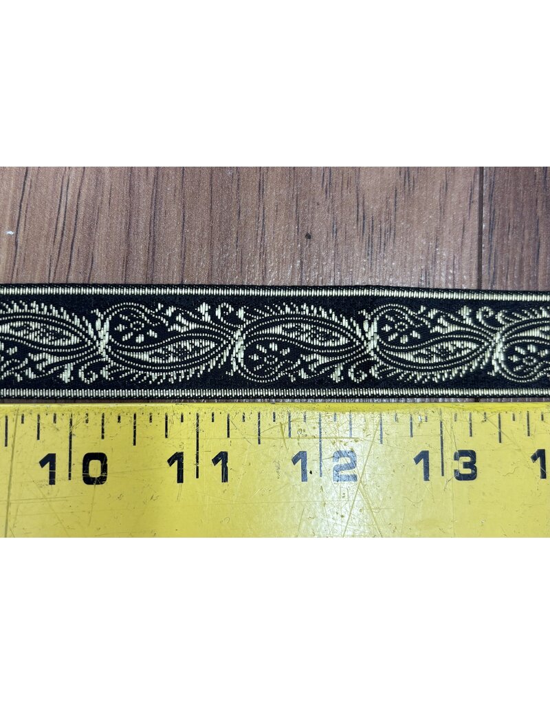 Paisley Trim, Black and Gold