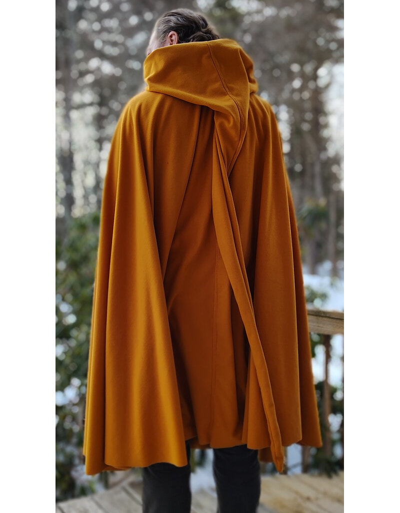 Cloakmakers.com 5939-Washable Goldish Yellow Fleece Cloak w/ Long Liripipe Hood & Rain Resistance