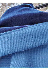 Cloakmakers.com 5940-Washable Blue Woven Wool Cloak w/ Blue Velvet Hood Lining & Celtic Rosette Clasp