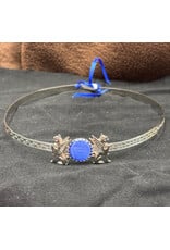 Cloakmakers.com Blue Oval Stone w/Griffons on Geometric Scroll Band Circlet - Silvertone