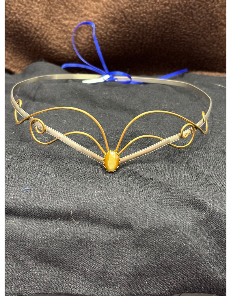 Cloakmakers.com Aurora Circlet - Yellow Faceted Stone w/ Tendrils