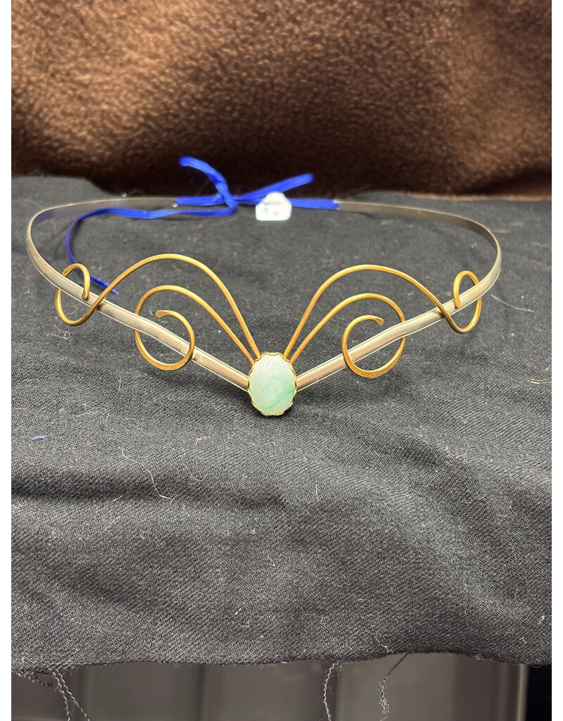Cloakmakers.com Auora Circlet - Green and White Stone w/Tendrils