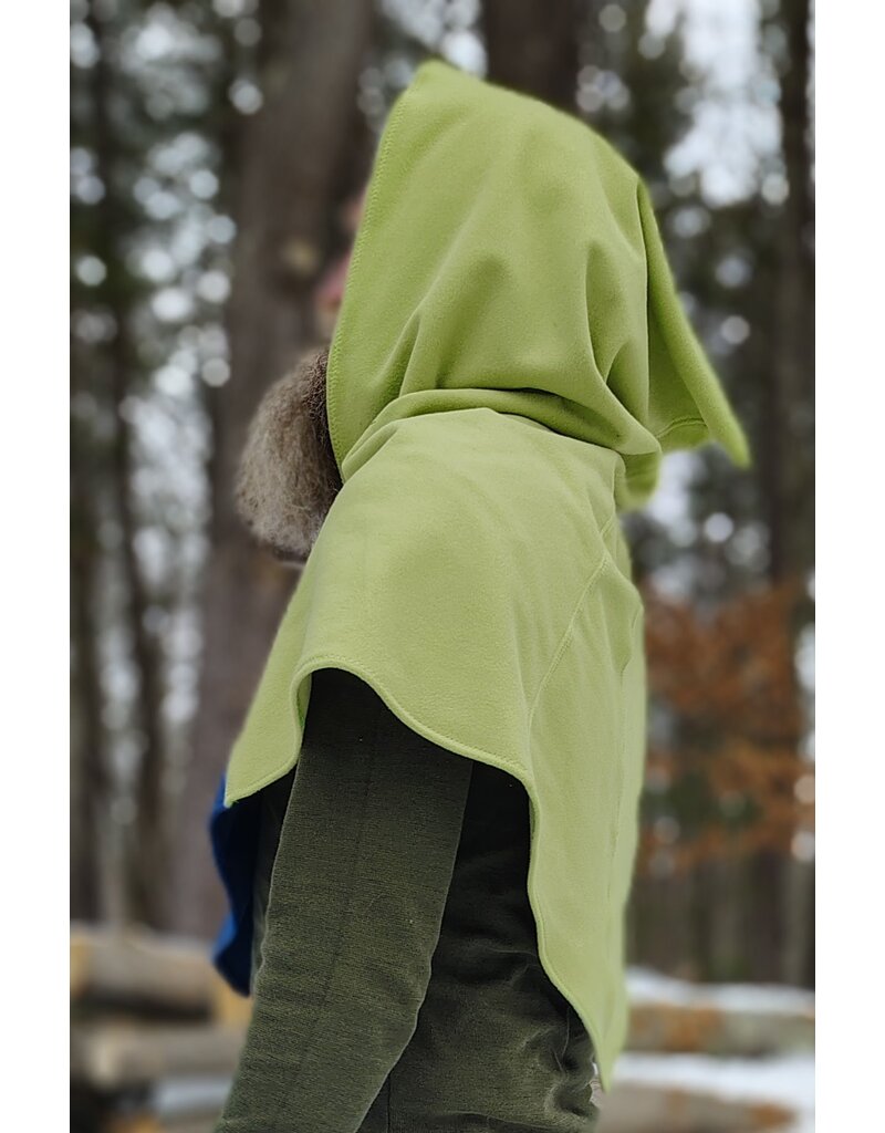 Cloakmakers.com H552-Washable Green & Blue Fleece Viking Hood w/Tree of Life