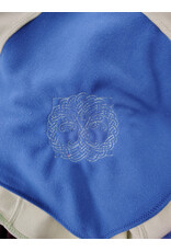 Cloakmakers.com H552-Washable Green & Blue Fleece Hooded Cowl w/ Celtic Wreath Embroidery