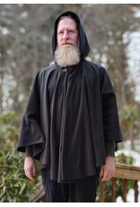 Cloakmakers.com 5943-Washable Black Fleece Ruana Cloak w/ Rain Resistance & Silver Tone Clasp