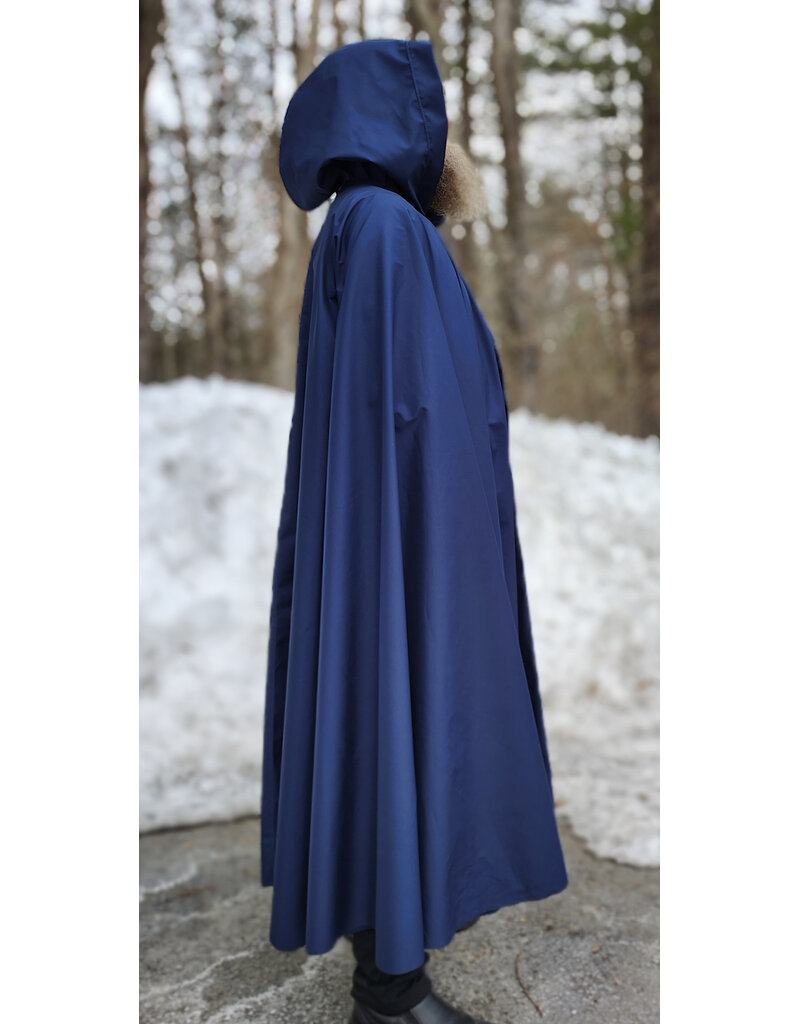 Cloakmakers.com 5944-Washable Lightweight Navy Blue Raincloak w/ Silver Tone Clasp