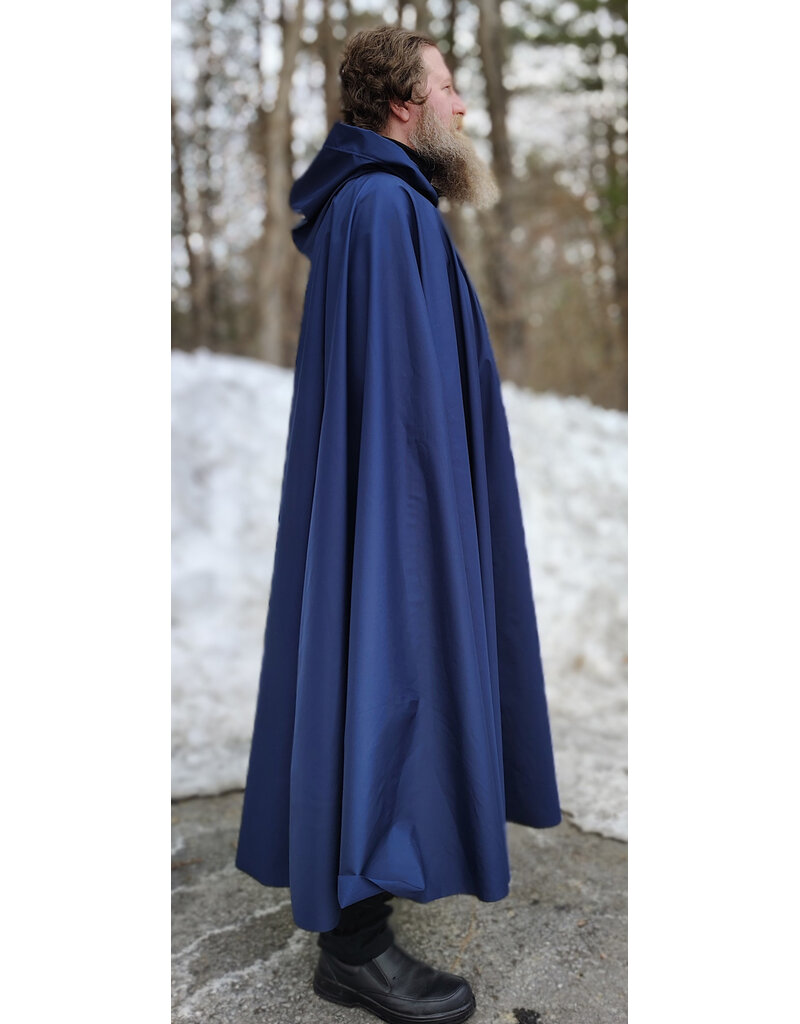 Cloakmakers.com 5944-Washable Lightweight Navy Blue Raincloak w/ Silver Tone Clasp