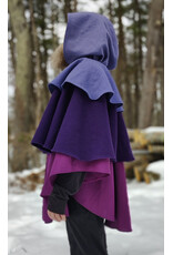 Cloakmakers.com 5946-Washable Triple Purple Wool Cloak w/ Double Mantle & Triple Button & Loop closure
