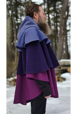 Cloakmakers.com 5946-Washable Triple Purple Wool Cloak w/ Double Mantle & Triple Button & Loop closure