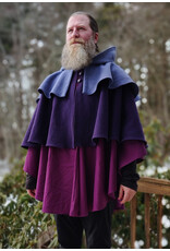 Cloakmakers.com 5946-Washable Triple Purple Wool Cloak w/ Double Mantle & Triple Button & Loop closure