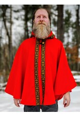 Cloakmakers.com 5436 - Burnt Orange Ruana Cloak w/ Olive Green Hood Lining