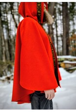 Cloakmakers.com 5436 - Burnt Orange Ruana Cloak w/ Olive Green Hood Lining
