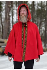 Cloakmakers.com 5436 - Burnt Orange Ruana Cloak w/ Olive Green Hood Lining
