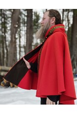 Cloakmakers.com 5436 - Burnt Orange Ruana Cloak w/ Olive Green Hood Lining