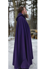 Cloakmakers.com 5948-Washable Rich Purple Wool Cloak w/ Purple Velvet Hood Lining & Gothic Rose Clasp