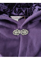 Cloakmakers.com 5948-Washable Rich Purple Wool Cloak w/ Purple Velvet Hood Lining & Gothic Rose Clasp