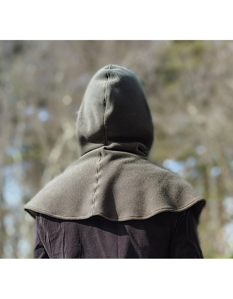 Cloakmakers.com H557-Washable Sage Green Fleece Hooded Cowl