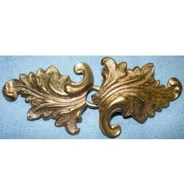 Cloakmakers.com Acanthus Cloak Clasp-Raw Jewelers Brass