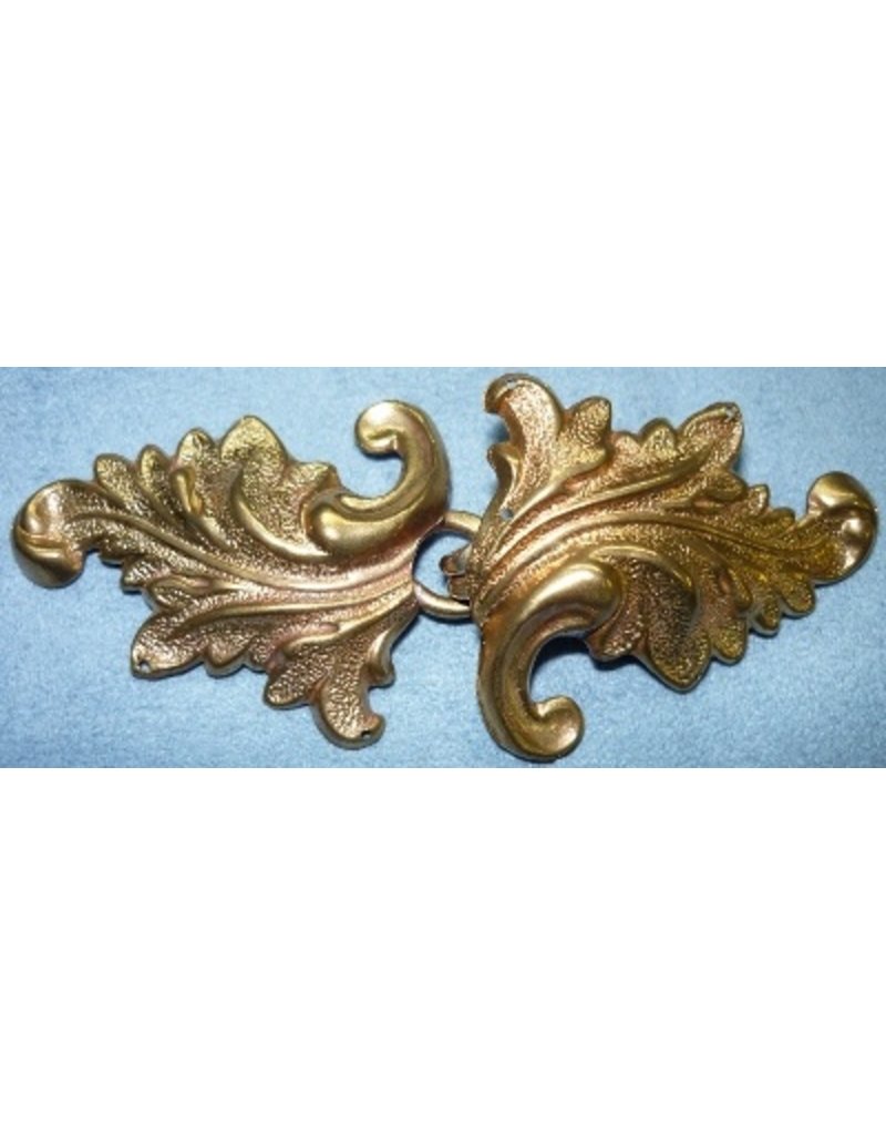 Cloakmakers.com Acanthus Cloak Clasp-Raw Jewelers Brass