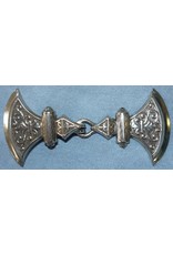 Cloak and Dagger Creations Battle Axes Cloak Clasp - Silver Tone Plated